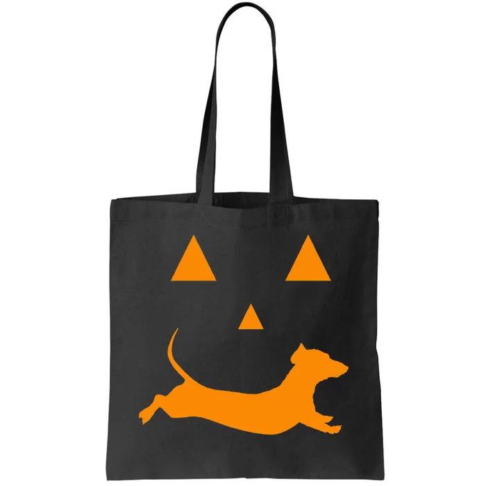 Halloween Pumpkin Dachshund Jackolantern Tote Bag