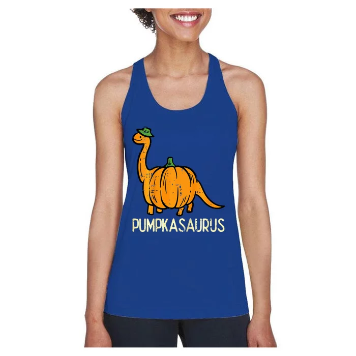 Halloween Pumpkin Dino Pumpasaurus Costume Women's Racerback Tank