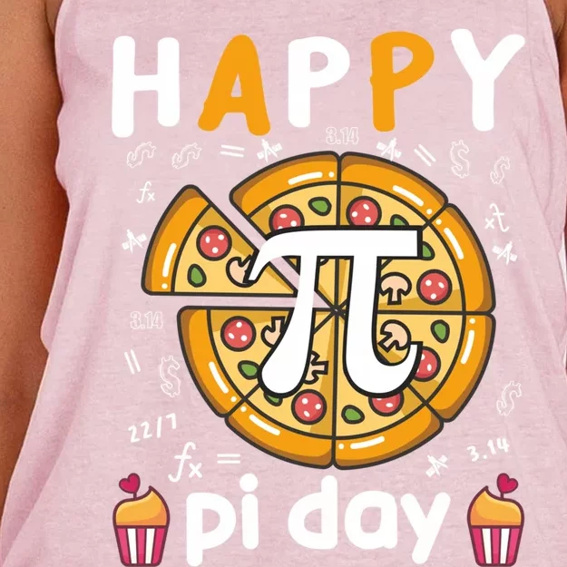 Happy Pi Day Math Teacher Pi Day Gift Great Gift Women's Knotted Racerback Tank