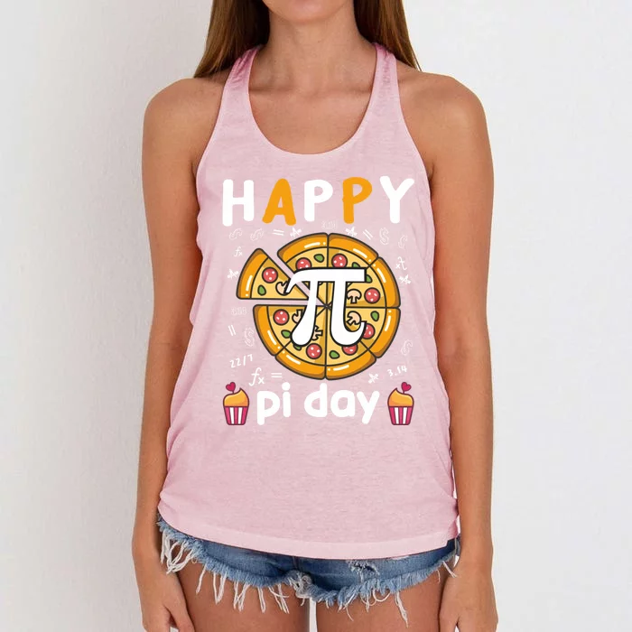 Happy Pi Day Math Teacher Pi Day Gift Great Gift Women's Knotted Racerback Tank