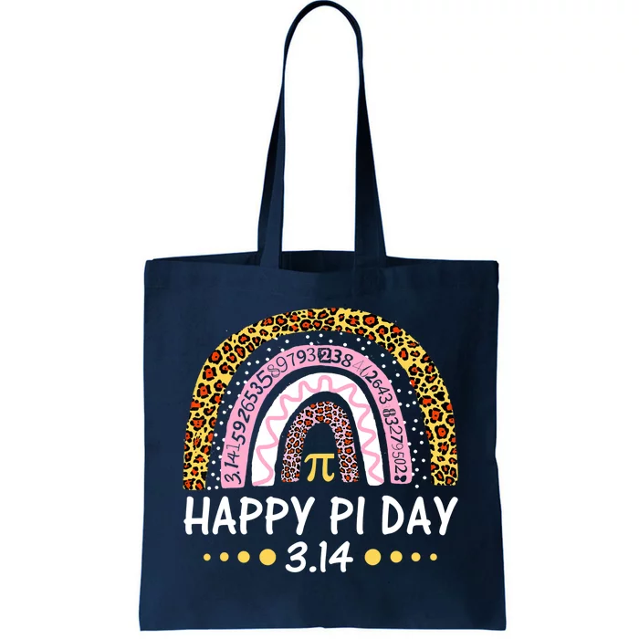 Happy Pi Day Mathematic Math Teacher Gifts Leopard Rainbow Tote Bag