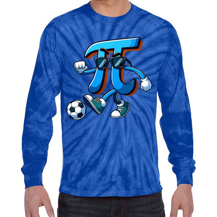 Happy Pi Day Soccer Lovers Pi Symbol Math Teachers Tie-Dye Long Sleeve Shirt