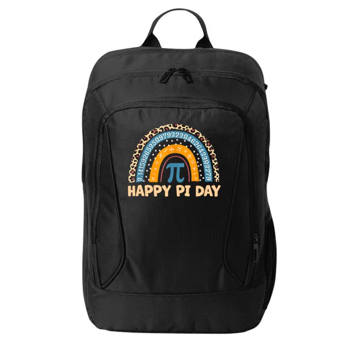 Happy Pi Day Leopard Rainbow City Backpack