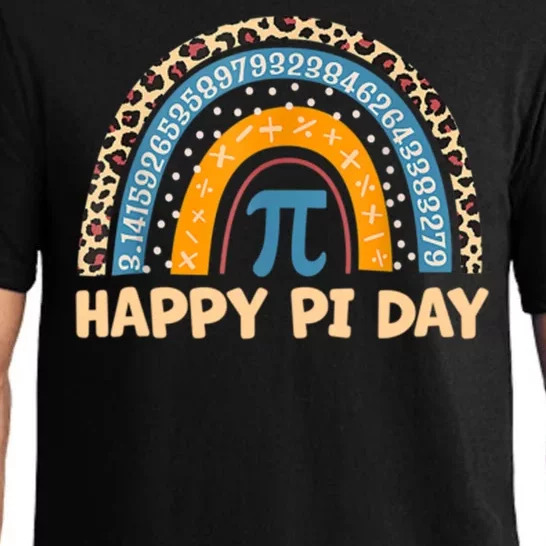 Happy Pi Day Leopard Rainbow Pajama Set