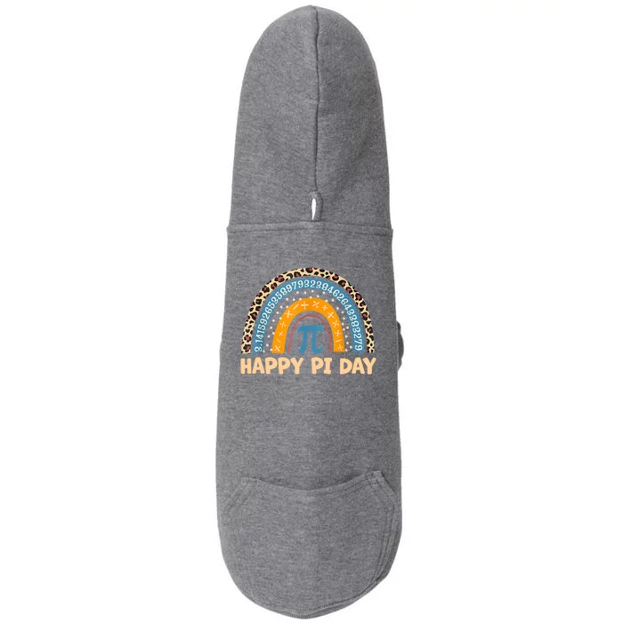 Happy Pi Day Leopard Rainbow Doggie 3-End Fleece Hoodie