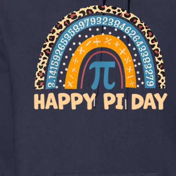 Happy Pi Day Leopard Rainbow Premium Hoodie