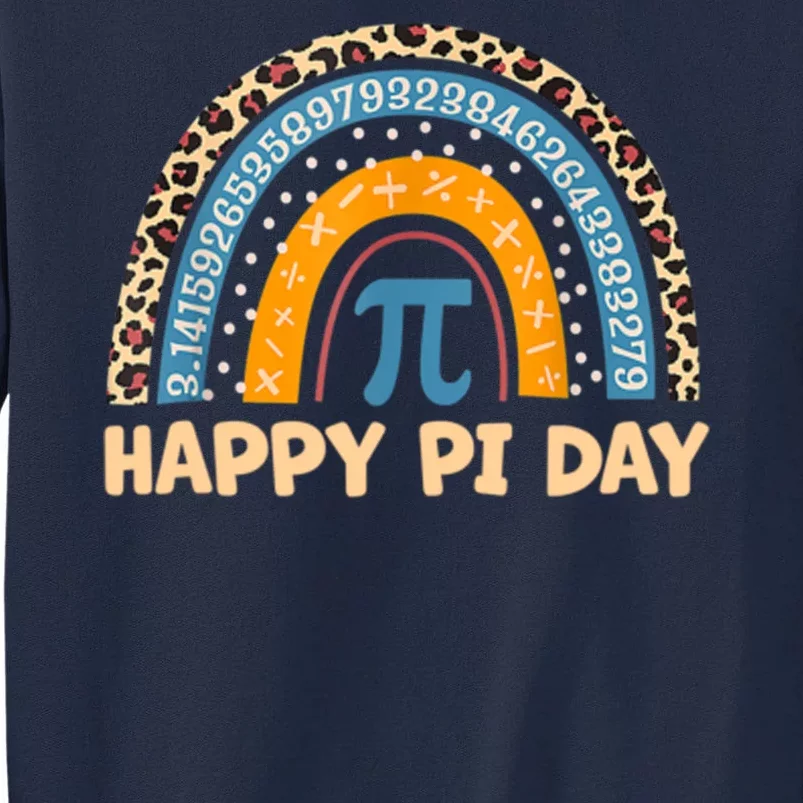 Happy Pi Day Leopard Rainbow Tall Sweatshirt