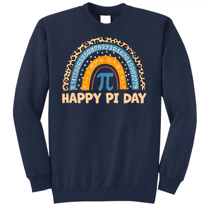 Happy Pi Day Leopard Rainbow Tall Sweatshirt