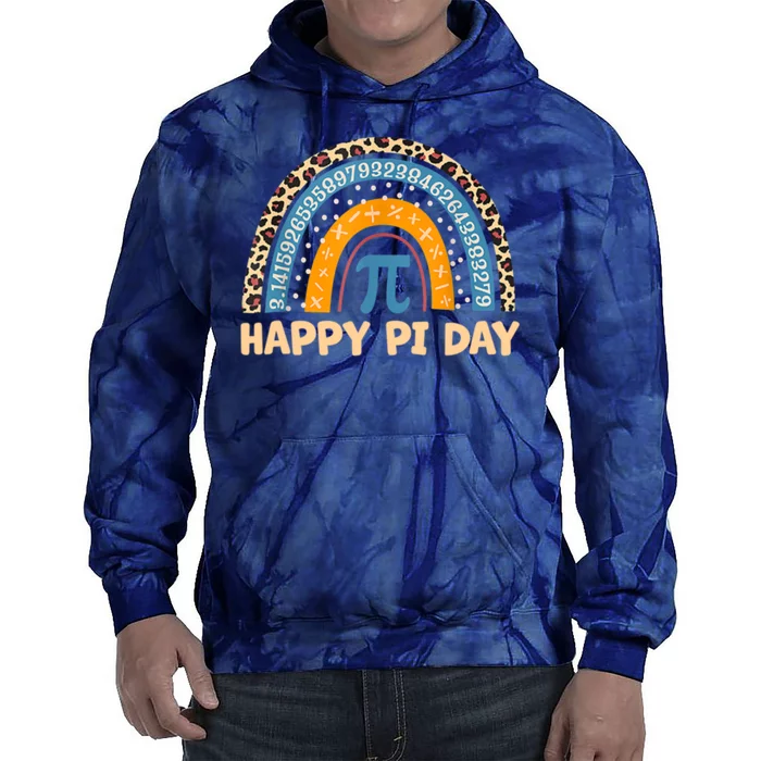 Happy Pi Day Leopard Rainbow Tie Dye Hoodie