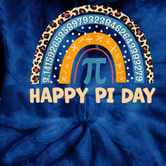 Happy Pi Day Leopard Rainbow Tie Dye Hoodie