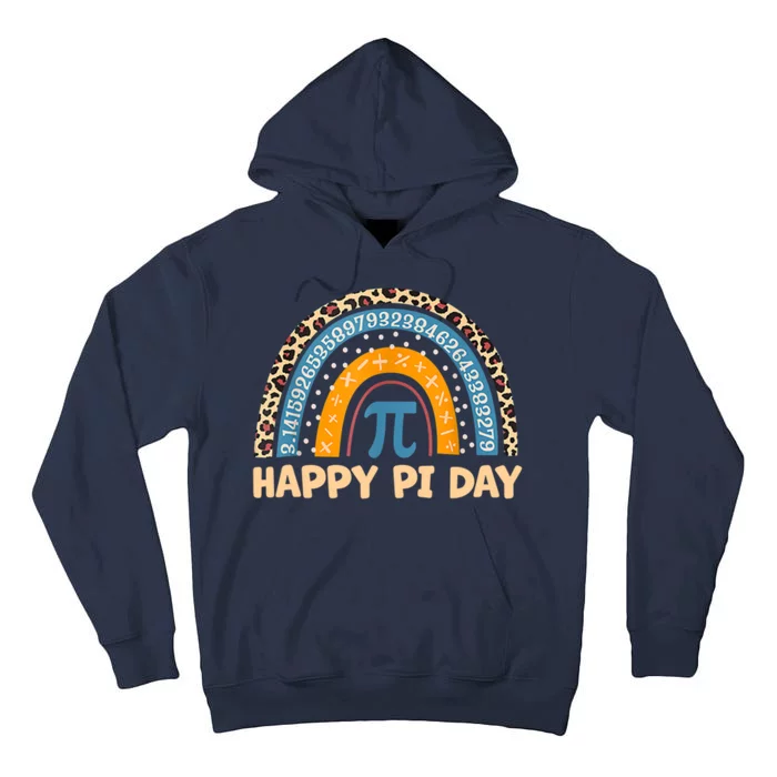 Happy Pi Day Leopard Rainbow Tall Hoodie