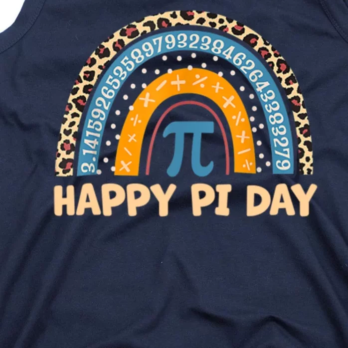 Happy Pi Day Leopard Rainbow Tank Top