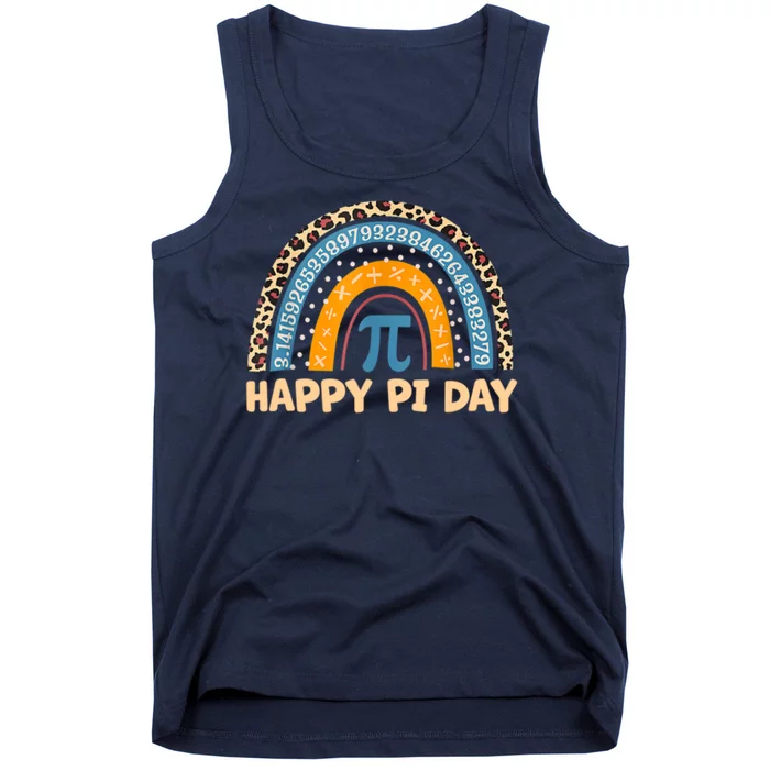 Happy Pi Day Leopard Rainbow Tank Top