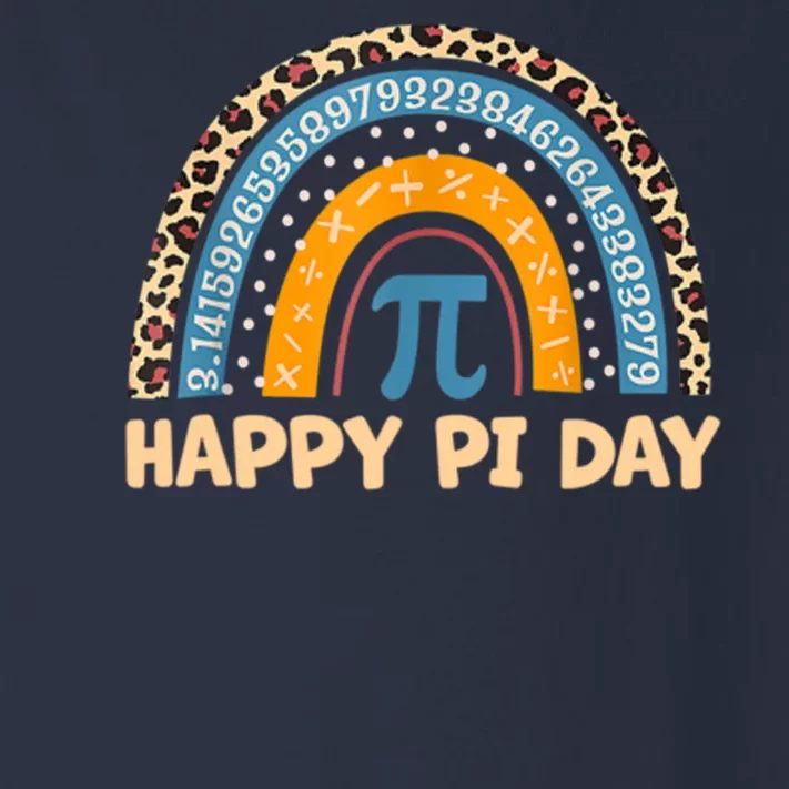 Happy Pi Day Leopard Rainbow Toddler Long Sleeve Shirt