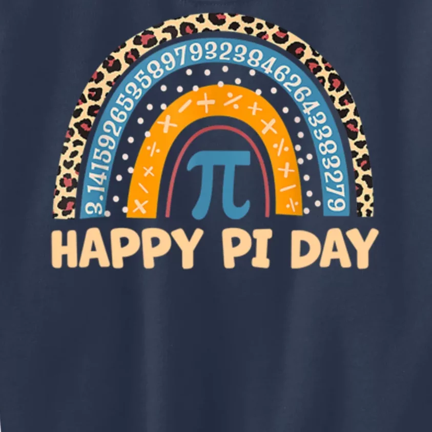 Happy Pi Day Leopard Rainbow Kids Sweatshirt