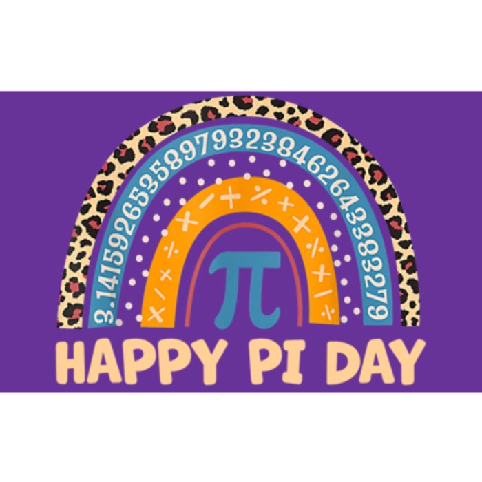 Happy Pi Day Leopard Rainbow Bumper Sticker