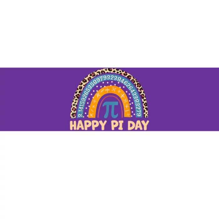 Happy Pi Day Leopard Rainbow Bumper Sticker