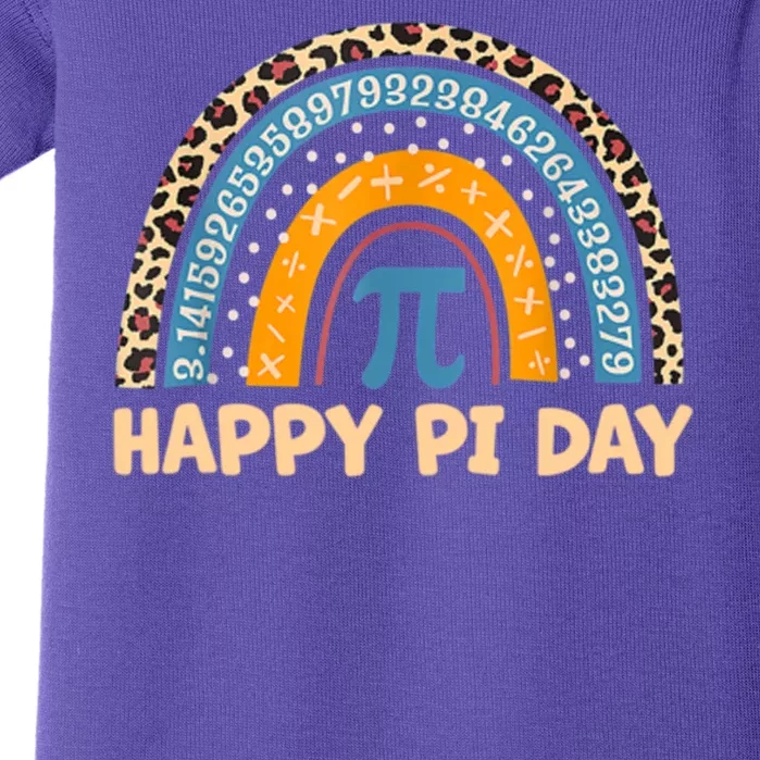 Happy Pi Day Leopard Rainbow Baby Bodysuit