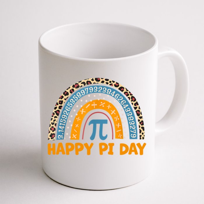 Happy Pi Day Leopard Rainbow Front & Back Coffee Mug