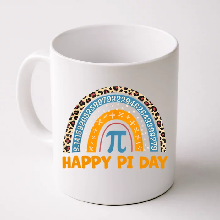 Happy Pi Day Leopard Rainbow Front & Back Coffee Mug