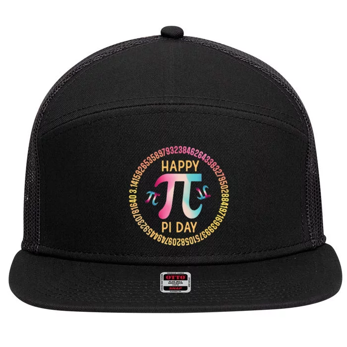 Happy Pi Day Mathematic Math Teacher 7 Panel Mesh Trucker Snapback Hat