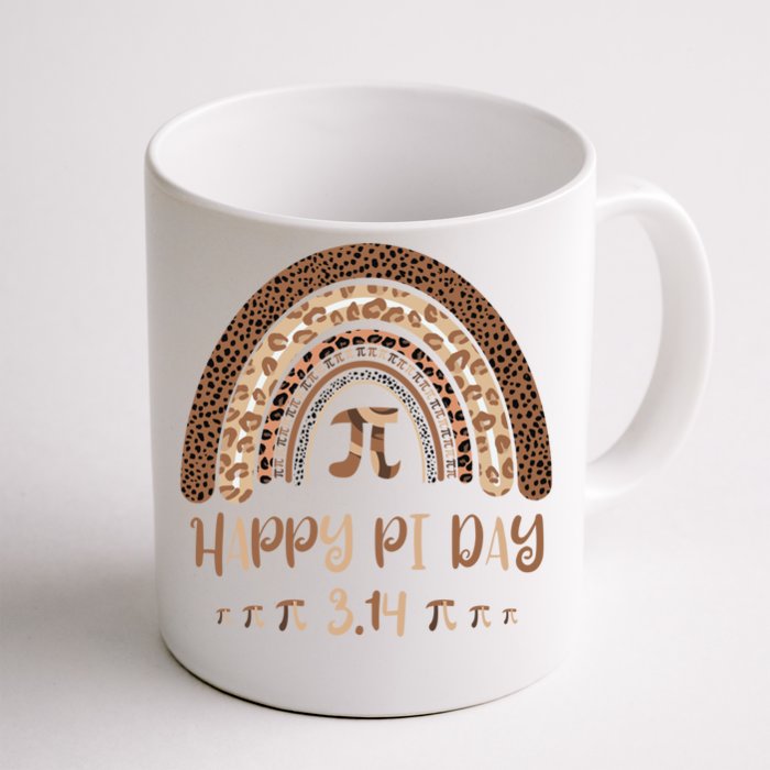 Happy Pi Day Mathematic Math Teacher 3 14 Leopard Rainbow Gift Front & Back Coffee Mug