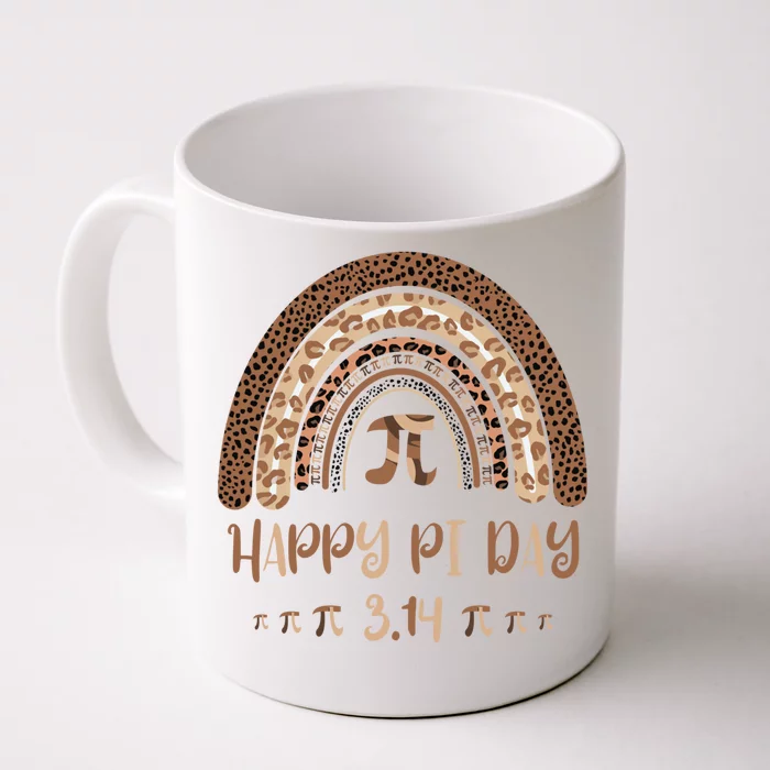 Happy Pi Day Mathematic Math Teacher 3 14 Leopard Rainbow Gift Front & Back Coffee Mug