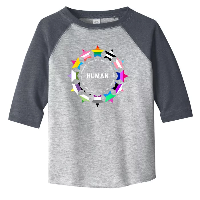 Human Pride Design Human LGBTQ Flag Toddler Fine Jersey T-Shirt