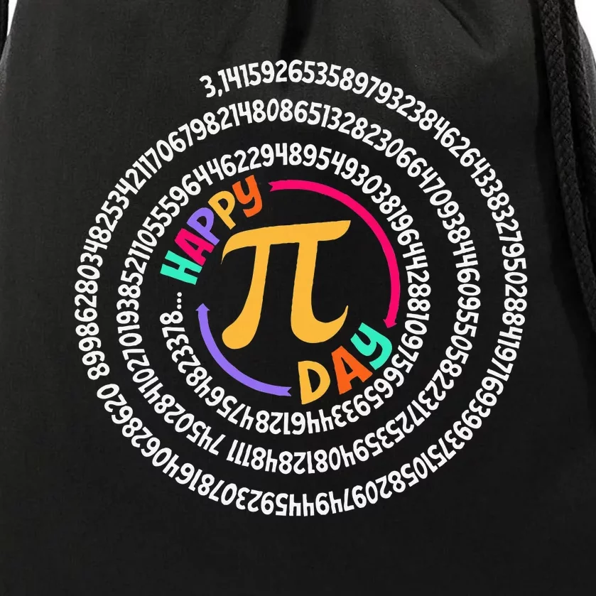 Happy Pi Day 3.14 Mathematic Math Teacher Gift Spiral Pi Day Drawstring Bag