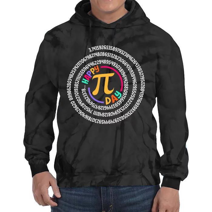 Happy Pi Day 3.14 Mathematic Math Teacher Gift Spiral Pi Day Tie Dye Hoodie