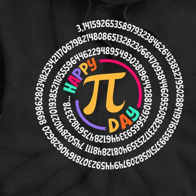 Happy Pi Day 3.14 Mathematic Math Teacher Gift Spiral Pi Day Tie Dye Hoodie