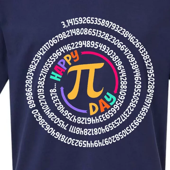 Happy Pi Day 3.14 Mathematic Math Teacher Gift Spiral Pi Day Sueded Cloud Jersey T-Shirt