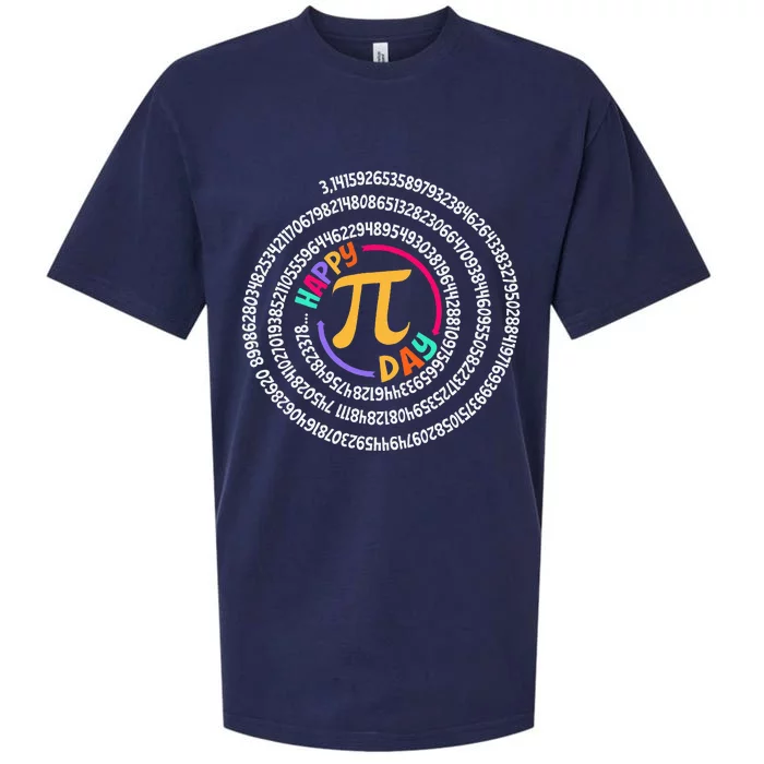 Happy Pi Day 3.14 Mathematic Math Teacher Gift Spiral Pi Day Sueded Cloud Jersey T-Shirt