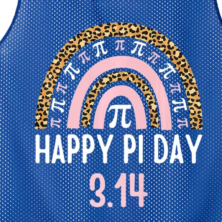 Happy Pi Day Mathematic Math Teacher Gift Leopard Rainbow Gift Mesh Reversible Basketball Jersey Tank