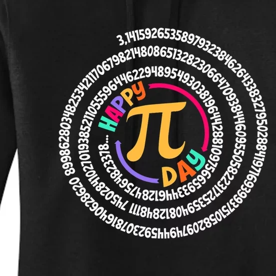 Happy Pi Day 3.14 Mathematic Math Teacher Gift Spiral Pi Day Women's Pullover Hoodie