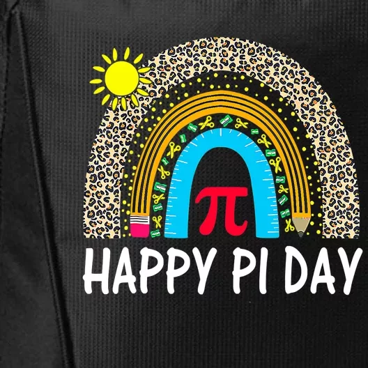 Happy Pi Day Teacher Rainbow Leopard Pi Math Lover 3 14 Pi City Backpack