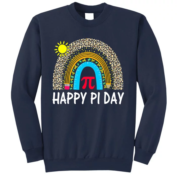 Happy Pi Day Teacher Rainbow Leopard Pi Math Lover 3 14 Pi Sweatshirt