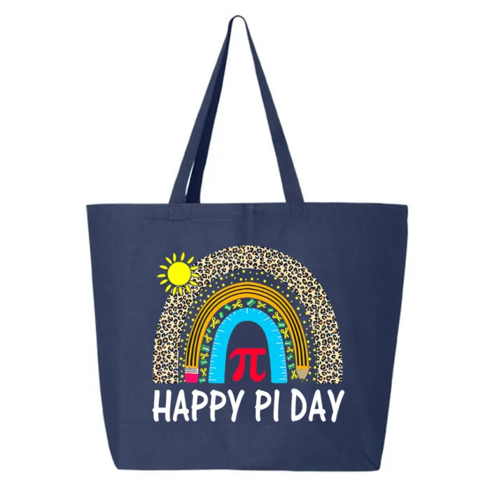 Happy Pi Day Teacher Rainbow Leopard Pi Math Lover 3 14 Pi 25L Jumbo Tote