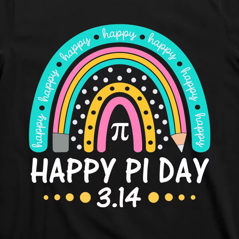 Happy Pi Day Mathematic Math Teacher Gift Rainbow Women Girl T-Shirt