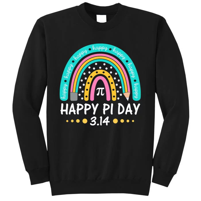 Happy Pi Day Mathematic Math Teacher Gift Rainbow Women Girl Tall Sweatshirt