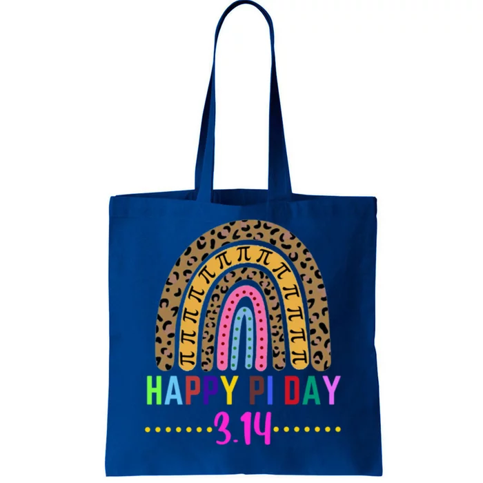 Happy Pi Day Mathematic Math Teacher Funny Gift Leopard Rainbow Gift Tote Bag