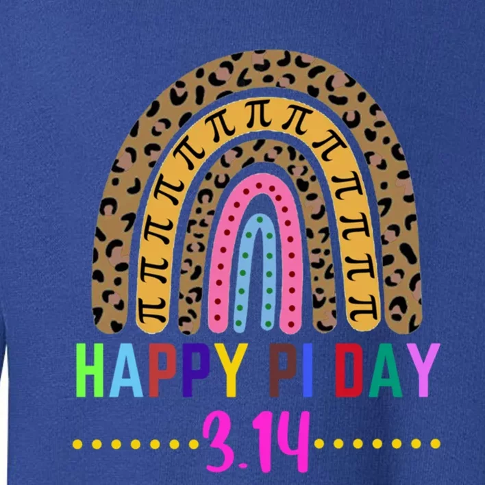 Happy Pi Day Mathematic Math Teacher Funny Gift Leopard Rainbow Gift Toddler Sweatshirt