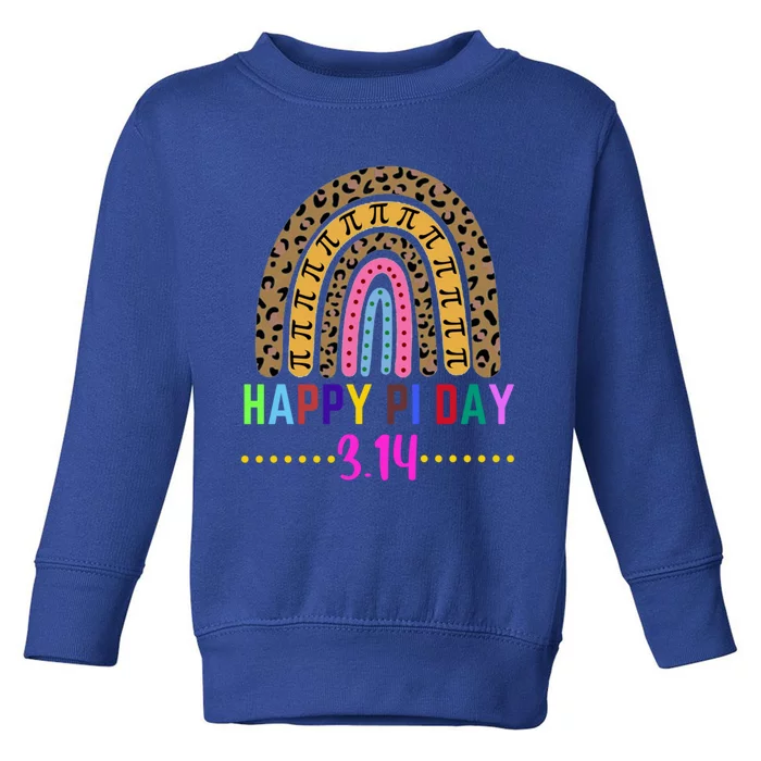 Happy Pi Day Mathematic Math Teacher Funny Gift Leopard Rainbow Gift Toddler Sweatshirt