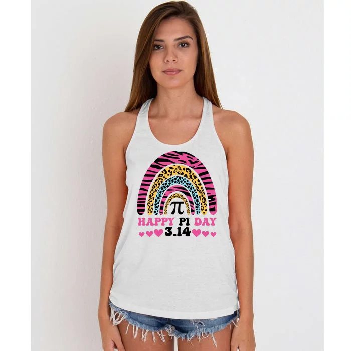 Happy PI Day Leopard Print Women's Knotted Racerback Tank