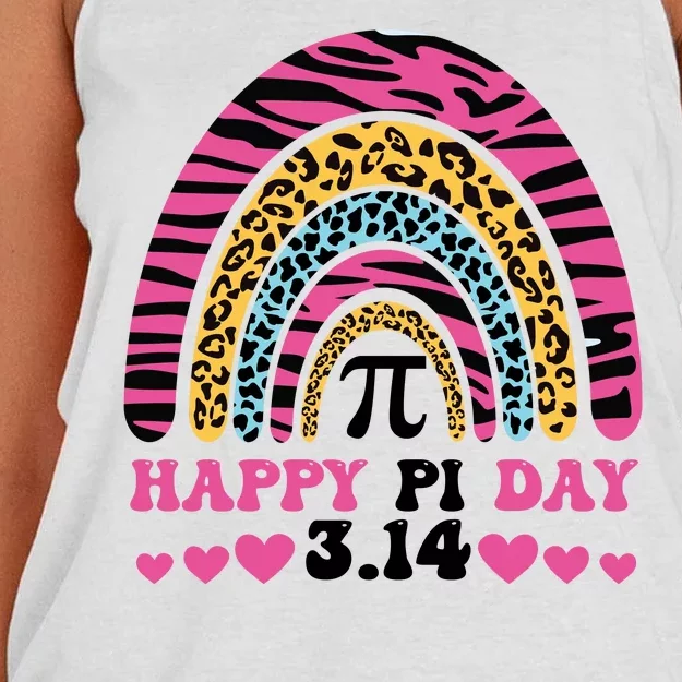 Happy PI Day Leopard Print Women's Knotted Racerback Tank