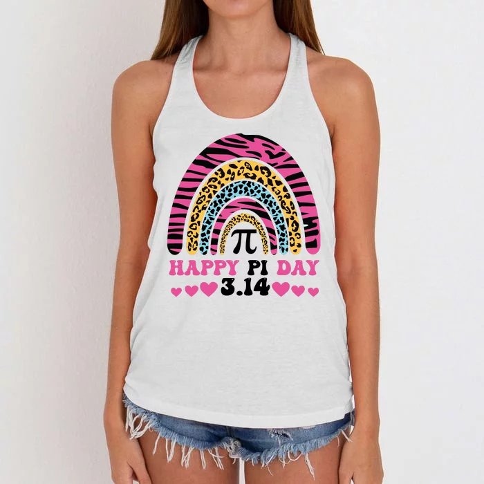 Happy PI Day Leopard Print Women's Knotted Racerback Tank