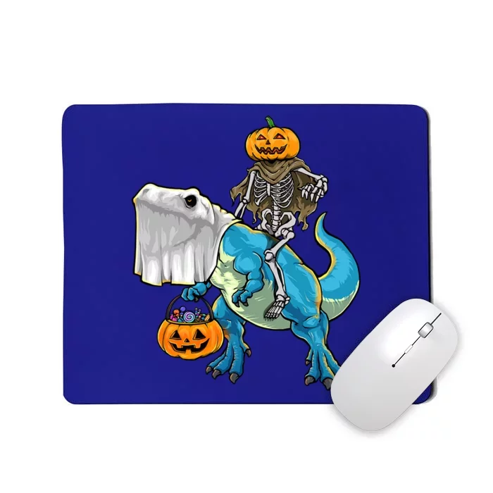 Halloween Pumpkin Dinosaur Skeleton T Rex Gift Mousepad