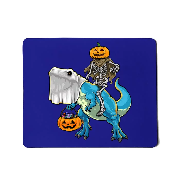 Halloween Pumpkin Dinosaur Skeleton T Rex Gift Mousepad