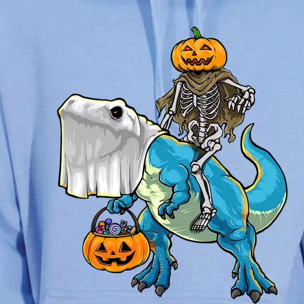 Halloween Pumpkin Dinosaur Skeleton T Rex Gift Unisex Surf Hoodie