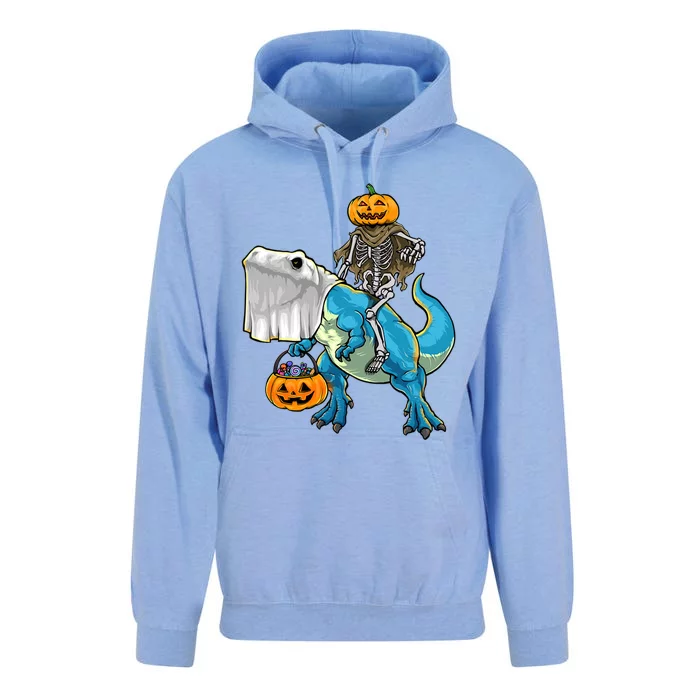 Halloween Pumpkin Dinosaur Skeleton T Rex Gift Unisex Surf Hoodie